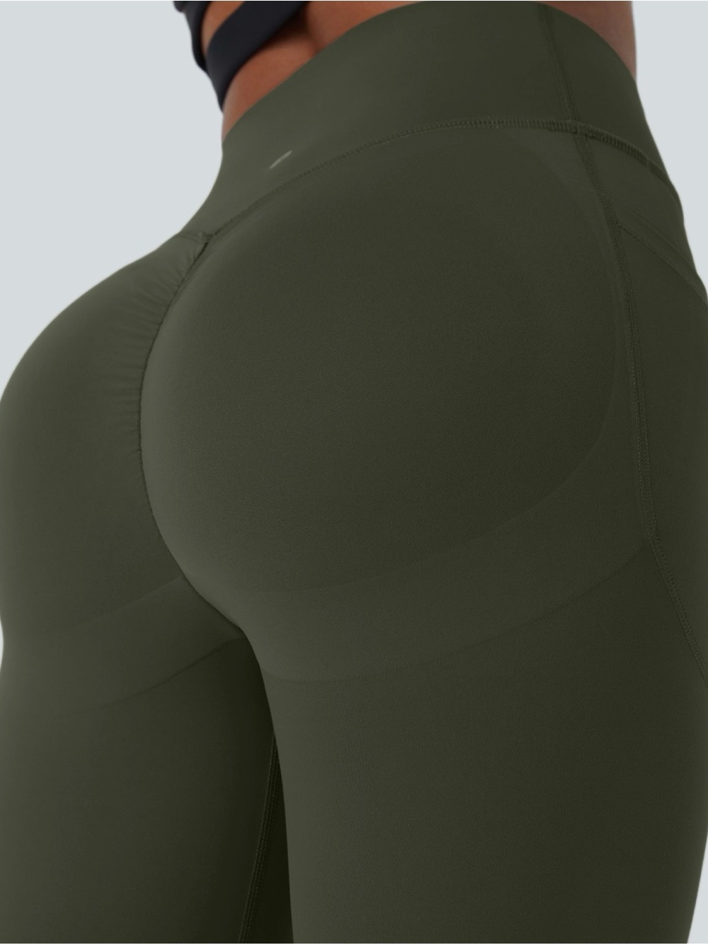 Halara High-Waist Olive Sculpting Leggings with Contour Stitching Pocket NWT XL